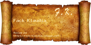 Fack Klaudia névjegykártya